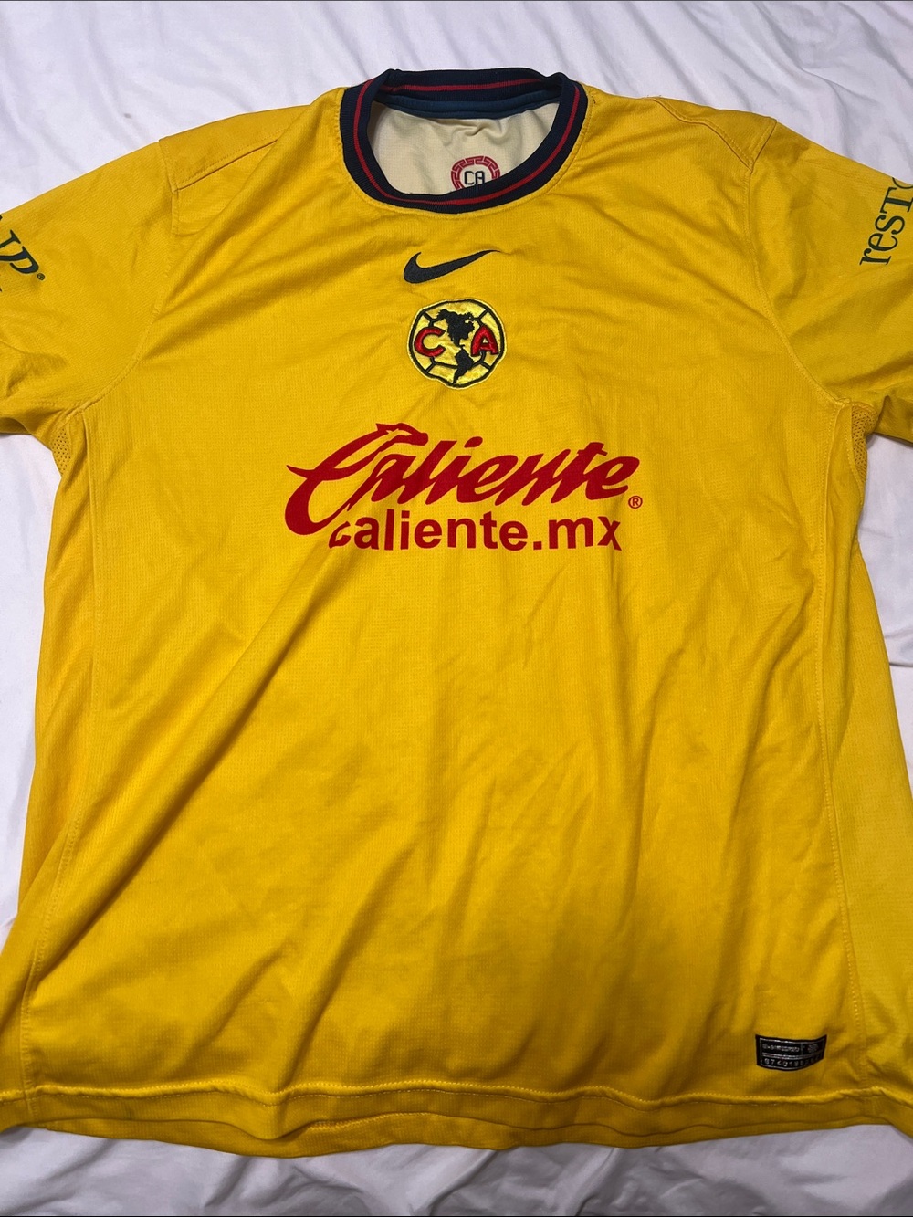 Nike Men’s Yellow Club América Jersey with Red Accents